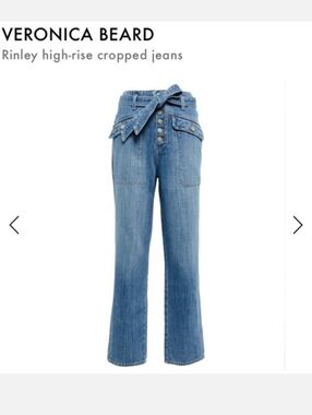 Veronica Beard Rinley Cropped Straight Leg High Rise Jeans